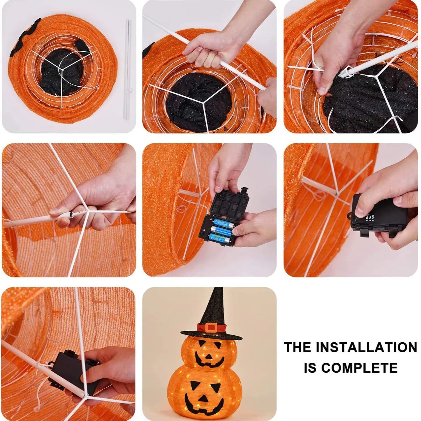 Cute Halloween Pumpkin Decorations Collapsible Jack-o-Lantern Pumpkin Lights for Indoor Outdoor Home, Party, Yard Decorations