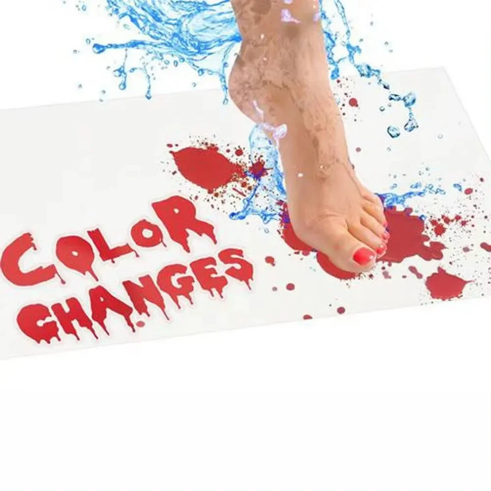 New Creative Halloween Blood Footprints Bath Mat Horror Rug Toilet Carpet Non Slip Absorbent Shower Bathroom Mat Rugs Floor Mat
