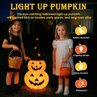 Cute Halloween Pumpkin Decorations Collapsible Jack-o-Lantern Pumpkin Lights for Indoor Outdoor Home, Party, Yard Decorations